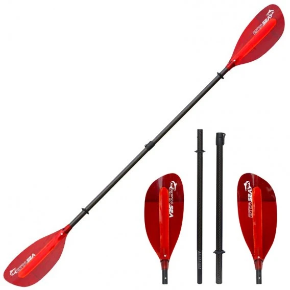 ExtaSea Pro-XL Carbon Vario Doppelpaddel | 220-240cm | 4-teilig | Red 1 ExtaSea Pro-XL Carbon Vario Doppelpaddel | 220-240cm | 4-teilig | Red