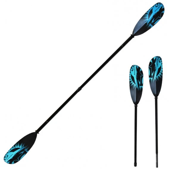 ExtaSea Tour Vario Fiberglas Doppelpaddel | 220-240cm | 2-teilig | Schwarz-türkis 1 ExtaSea Tour Vario Fiberglas Doppelpaddel | 220-240cm | 2-teilig | Schwarz-türkis
